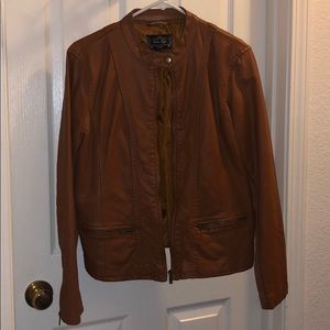 Brown Faux Leather Jacket